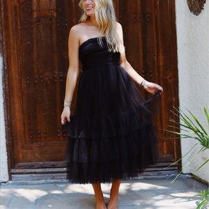 Black tulle dress